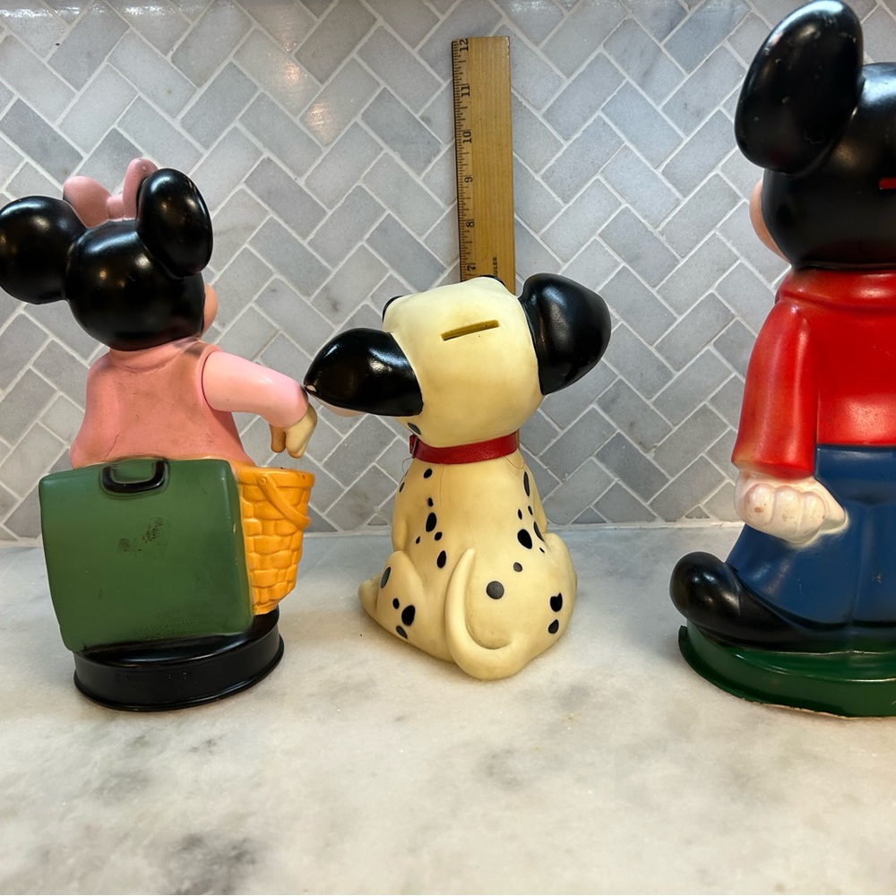 Vintage Mickey, Minnie Mouse‎, and Dalmation Coin Piggy Banks Walt Disney - Picture 3 of 12